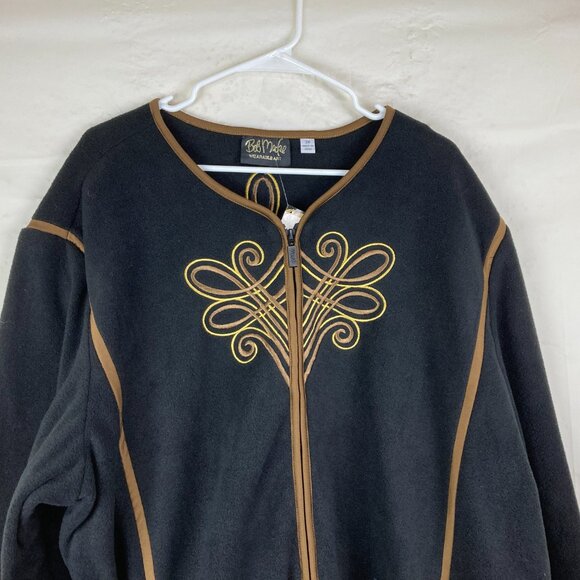 NWT Bob Mackie Women Plus 3X Wearable Art Embroidered Cardigan Sweater Zip Front - Picture 2 of 8